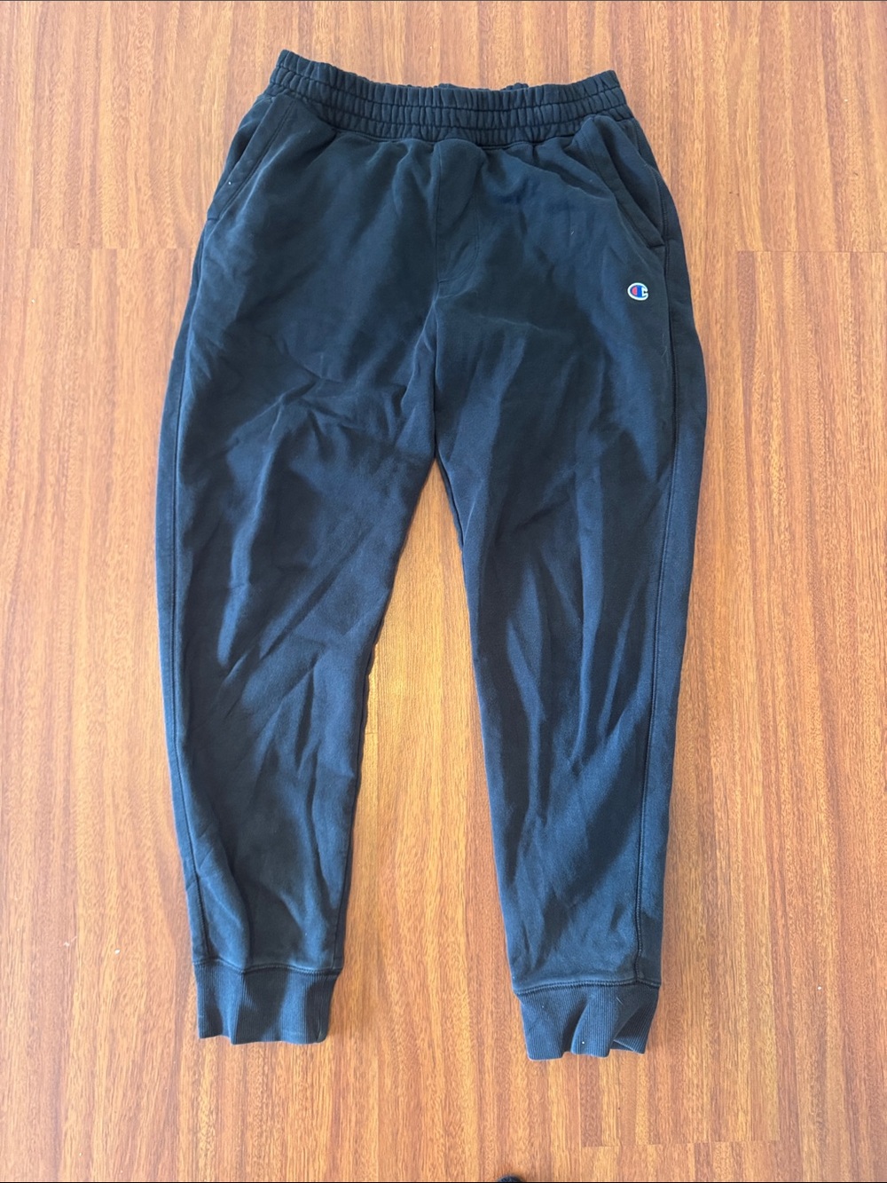 Champion Black Men’s Jogger Sweatpants with Logo